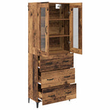 vidaXL Highboard with Drawer Old Wood 69.5 x 34 x 180 cm Engineered Wood