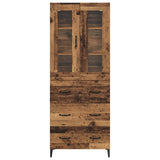 vidaXL Highboard with Drawer Old Wood 69.5 x 34 x 180 cm Engineered Wood