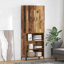 vidaXL Highboard Oud Hout 69,5 x 34 x 180 cm Bewerkt hout