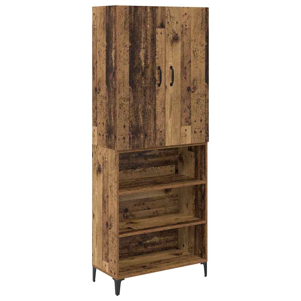 vidaXL Highboard Oud Hout 69,5 x 34 x 180 cm Bewerkt hout