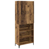 vidaXL Highboard Oud Hout 69,5 x 34 x 180 cm Bewerkt hout