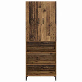 vidaXL Highboard Oud Hout 69,5 x 34 x 180 cm Bewerkt hout