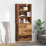vidaXL Highboard Oud Hout 69,5 x 32,5 x 180 cm Bewerkt hout
