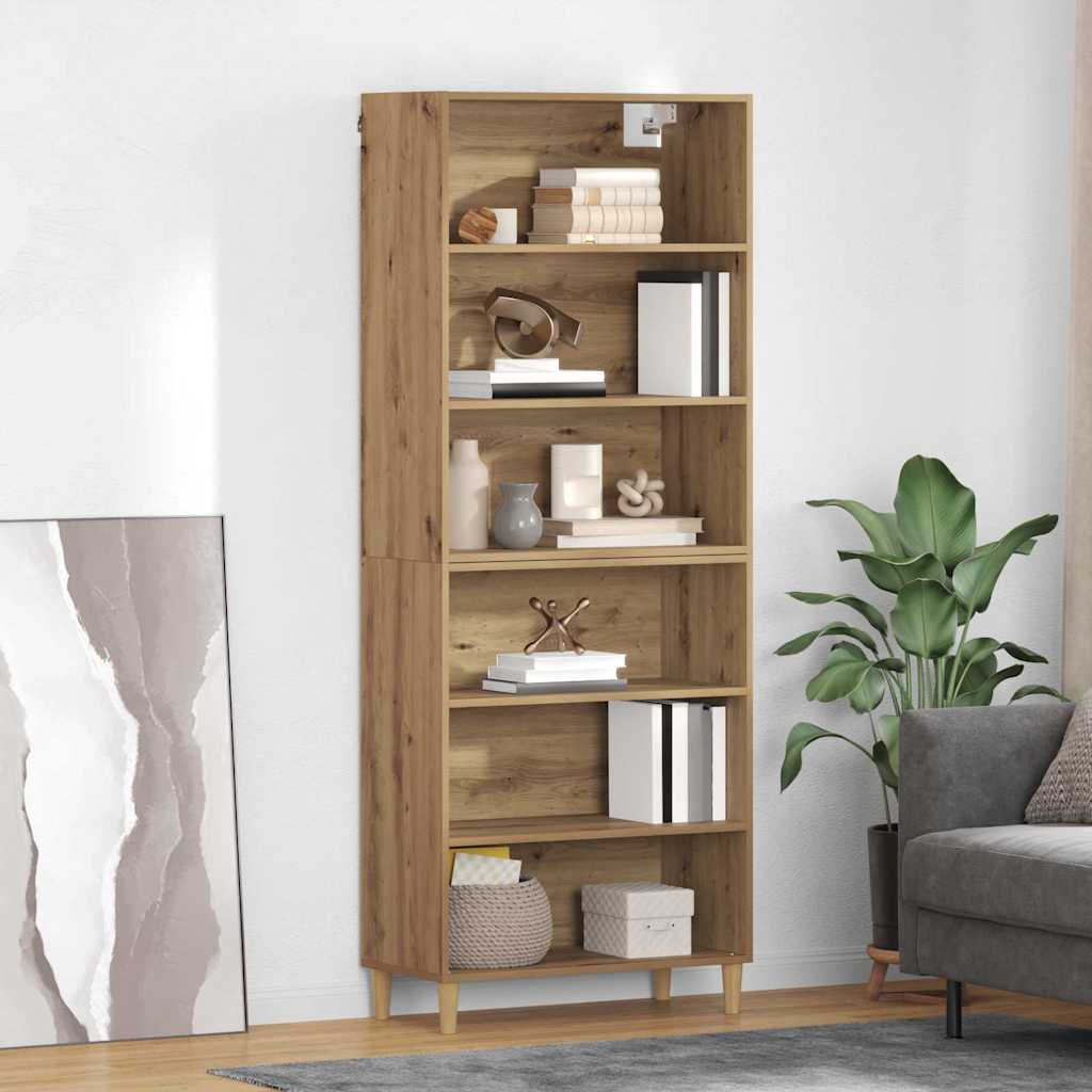 vidaXL Highboard Oud Hout 69,5 x 32,5 x 180 cm Bewerkt hout