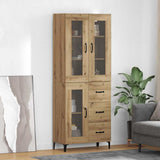 vidaXL Highboard with Drawer Old Wood 69.5 x 34 x 180 cm Engineered Wood