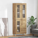 vidaXL Highboard with Drawer Old Wood 69.5 x 34 x 180 cm Engineered Wood