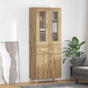 vidaXL Highboard with Drawer Old Wood 69.5 x 34 x 180 cm Engineered Wood