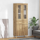 vidaXL Highboard with Drawer Old Wood 69.5 x 34 x 180 cm Engineered Wood