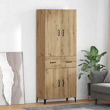 vidaXL Highboard met lade Oud Hout 69,5 x 34 x 180 cm Bewerkt hout