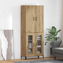 vidaXL Highboard Oud Hout 69,5 x 34 x 180 cm Bewerkt hout