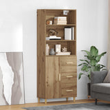 vidaXL Highboard Oud Hout 69,5 x 32,5 x 180 cm Bewerkt hout