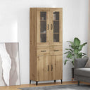 vidaXL Highboard met lade Oud Hout 69,5 x 34 x 180 cm Bewerkt hout