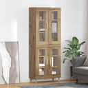 vidaXL Highboard Oud Hout 69,5 x 34 x 180 cm Bewerkt hout