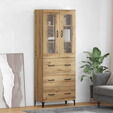 vidaXL Highboard with Drawer Old Wood 69.5 x 34 x 180 cm Engineered Wood