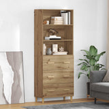 vidaXL Highboard Oud Hout 69,5 x 32,5 x 180 cm Bewerkt hout