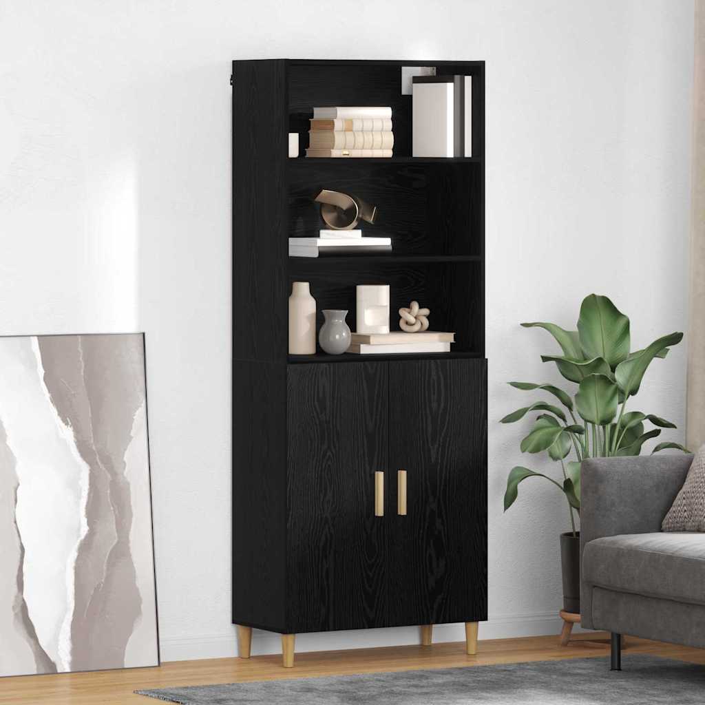 vidaXL Highboard Oud Hout 69,5 x 32,5 x 180 cm Bewerkt hout