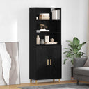 vidaXL Highboard Oud Hout 69,5 x 32,5 x 180 cm Bewerkt hout