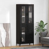 vidaXL Highboard with Drawer Old Wood 69.5 x 34 x 180 cm Engineered Wood