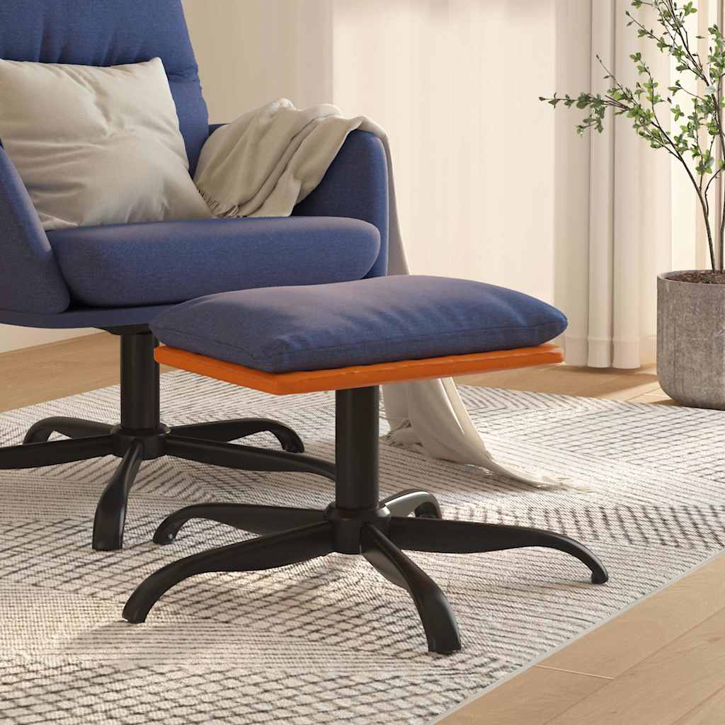 vidaXL Footstool 60x60x36 cm fabric and artificial leather blue
