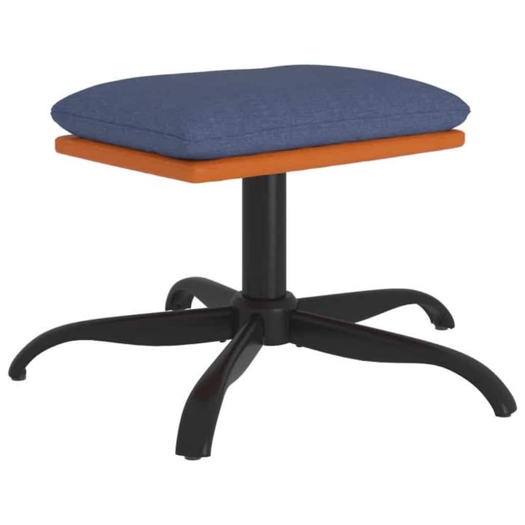 vidaXL Footstool 60x60x36 cm fabric and artificial leather blue