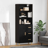 vidaXL Highboard Oud Hout 69,5 x 32,5 x 180 cm Bewerkt hout