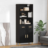 vidaXL Highboard Oud Hout 69,5 x 32,5 x 180 cm Bewerkt hout