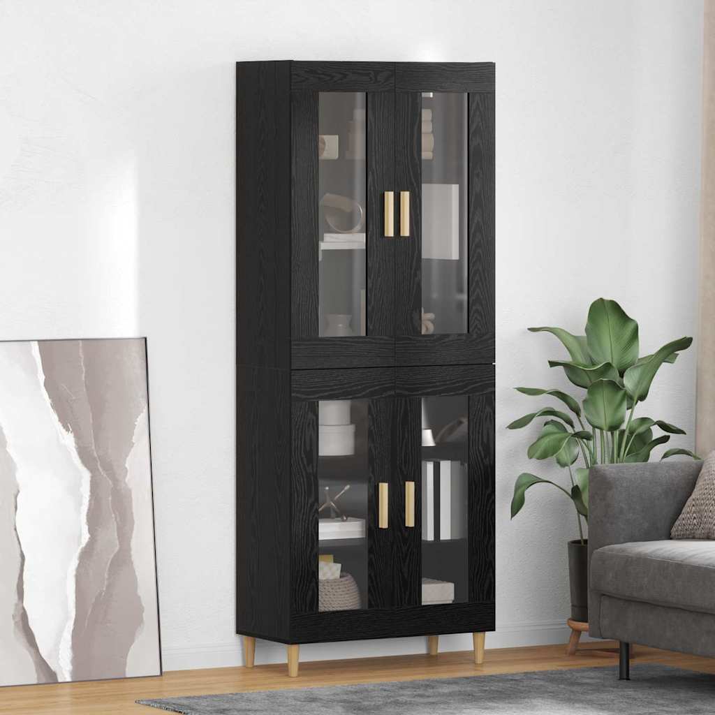 vidaXL Highboard Oud Hout 69,5 x 34 x 180 cm Bewerkt hout