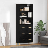 vidaXL Highboard Oud Hout 69,5 x 32,5 x 180 cm Bewerkt hout