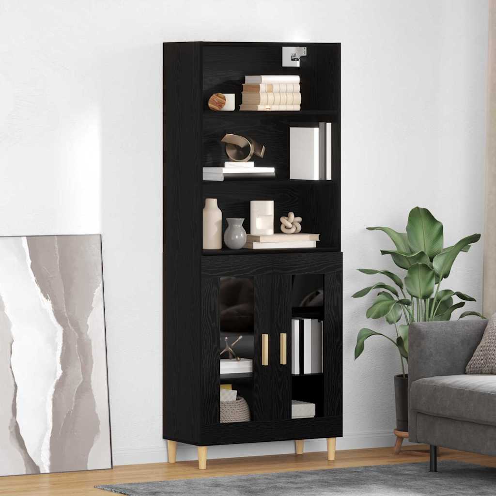 vidaXL Highboard Oud Hout 69,5 x 32,5 x 180 cm Bewerkt hout