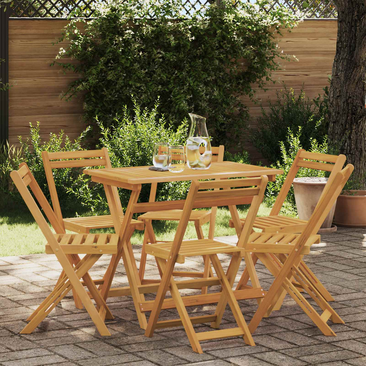 vidaXL Bistrostoelen 4 st inklapbaar massief acaciahout