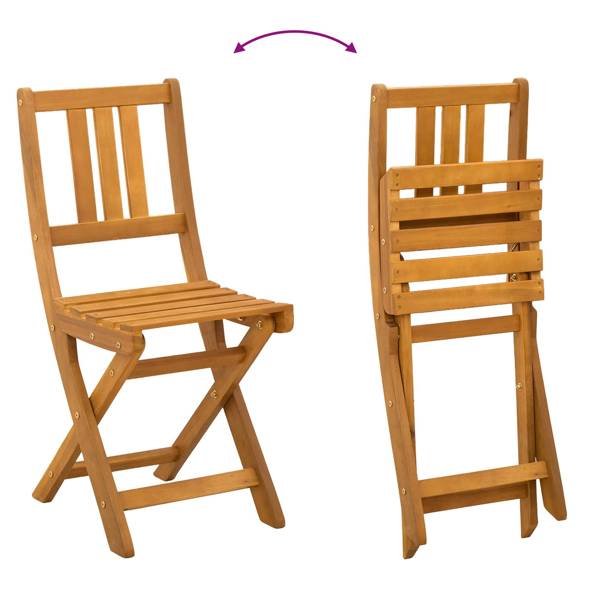 vidaXL Tuinstoel 4 pcs Olie Natuurlijk 40 x 42 x 85 cm