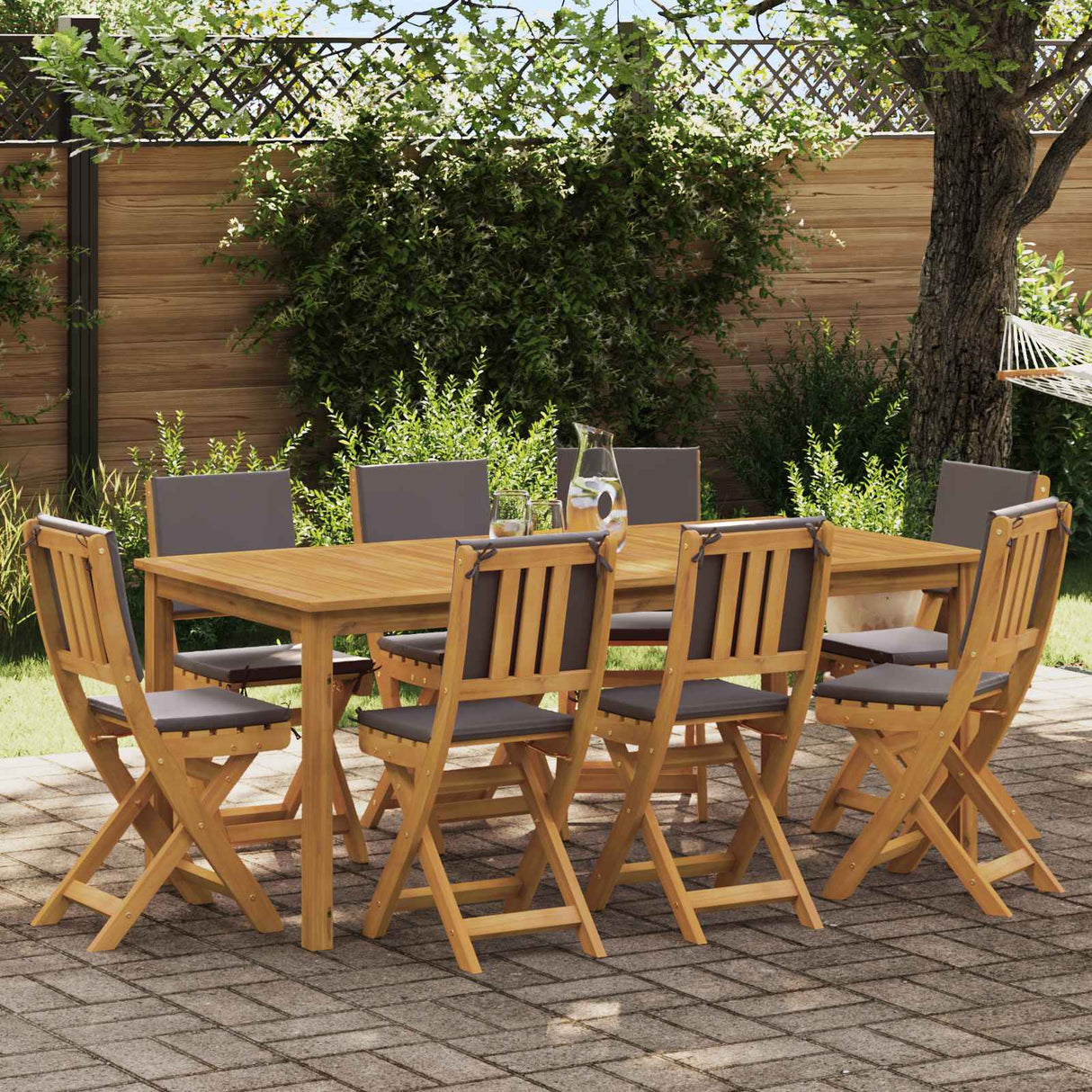 vidaXL Tuinstoel 4 pcs Olie Natuurlijk 40 x 42 x 85 cm