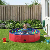 vidaXL Opvouwbaar hondenzwembad Rood 80 x 80 x 20 cm PVC