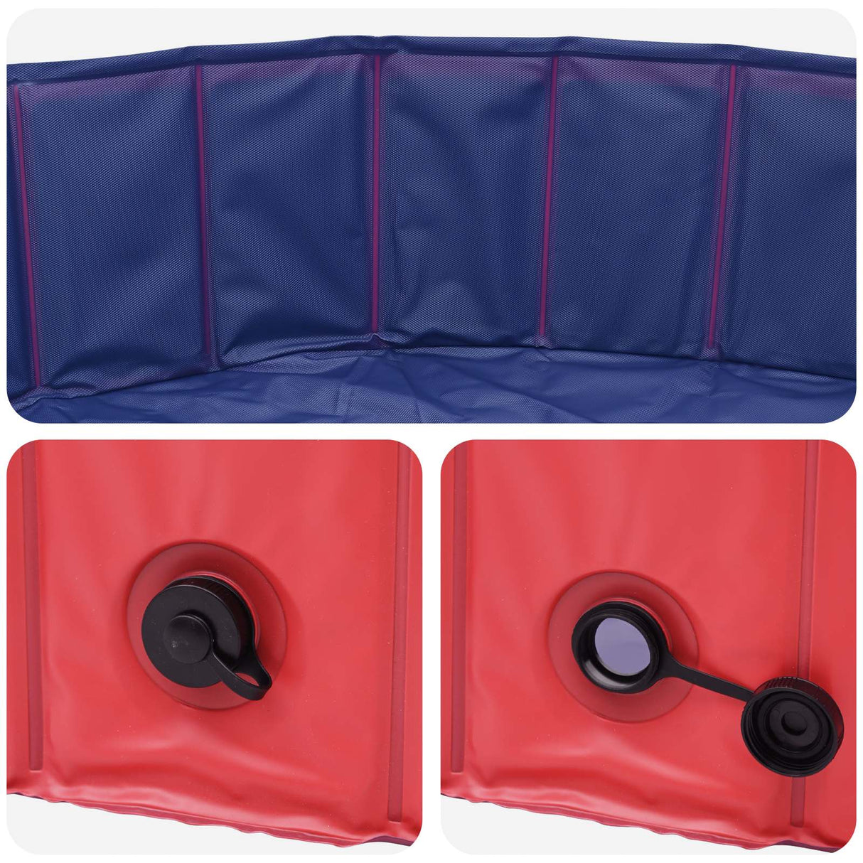 vidaXL Opvouwbaar hondenzwembad Rood 80 x 80 x 20 cm PVC