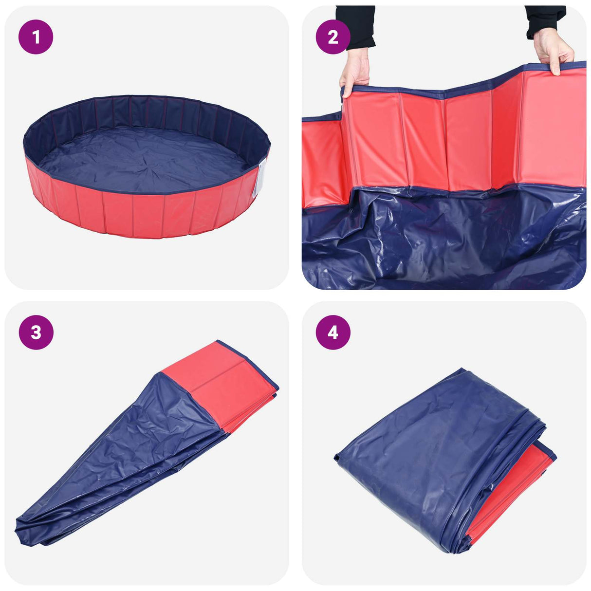vidaXL Opvouwbaar hondenzwembad Rood 80 x 80 x 20 cm PVC