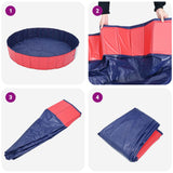 vidaXL Opvouwbaar hondenzwembad Rood 80 x 80 x 20 cm PVC