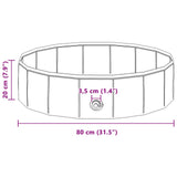 vidaXL Opvouwbaar hondenzwembad Rood 80 x 80 x 20 cm PVC