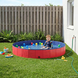vidaXL Opvouwbaar hondenzwembad Rood 80 x 80 x 20 cm PVC
