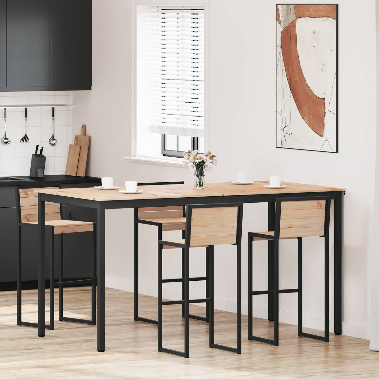 vidaXL Bartafel Naturel 110 x 55 x 105 cm Massief grenenhout