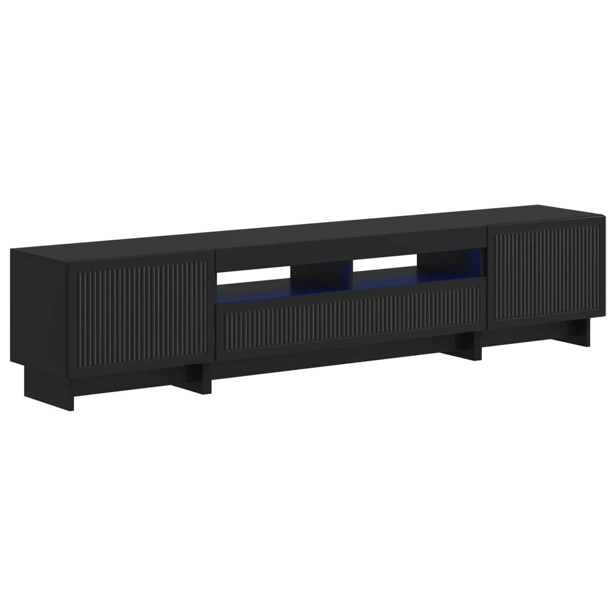 vidaXL 5-delige LED TV-kast Zwart Bewerkt hout