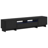 vidaXL 5-delige LED TV-kast Zwart Bewerkt hout