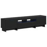 vidaXL 5-delige LED TV-kast Zwart Bewerkt hout