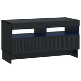 vidaXL 5-delige LED TV-kast Zwart Bewerkt hout