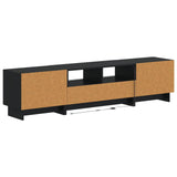 vidaXL 5-delige LED TV-kast Zwart Bewerkt hout