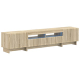 vidaXL 5-delige LED TV-kast Zwart Bewerkt hout
