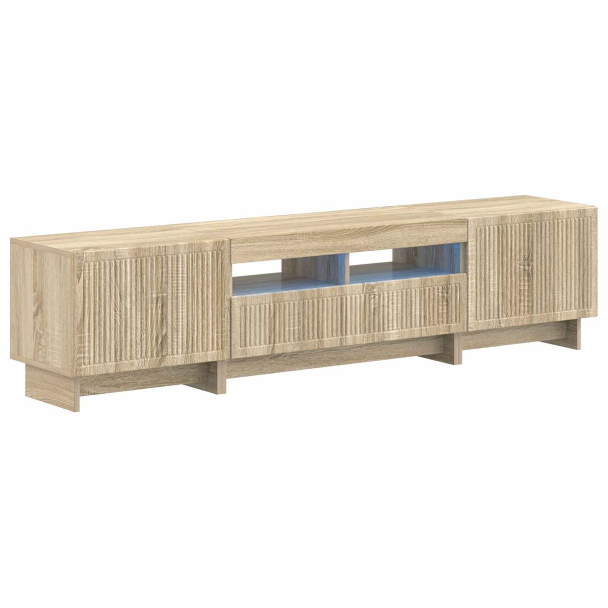 vidaXL 5-delige LED TV-kast Zwart Bewerkt hout