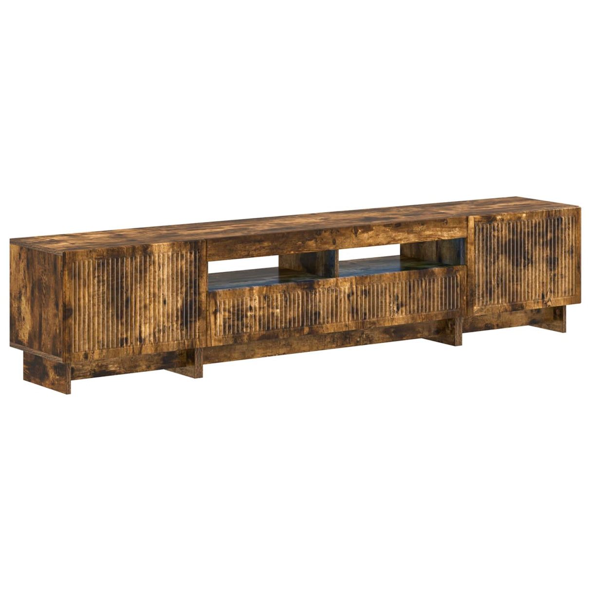 vidaXL 5-delige LED TV-kast Zwart Bewerkt hout