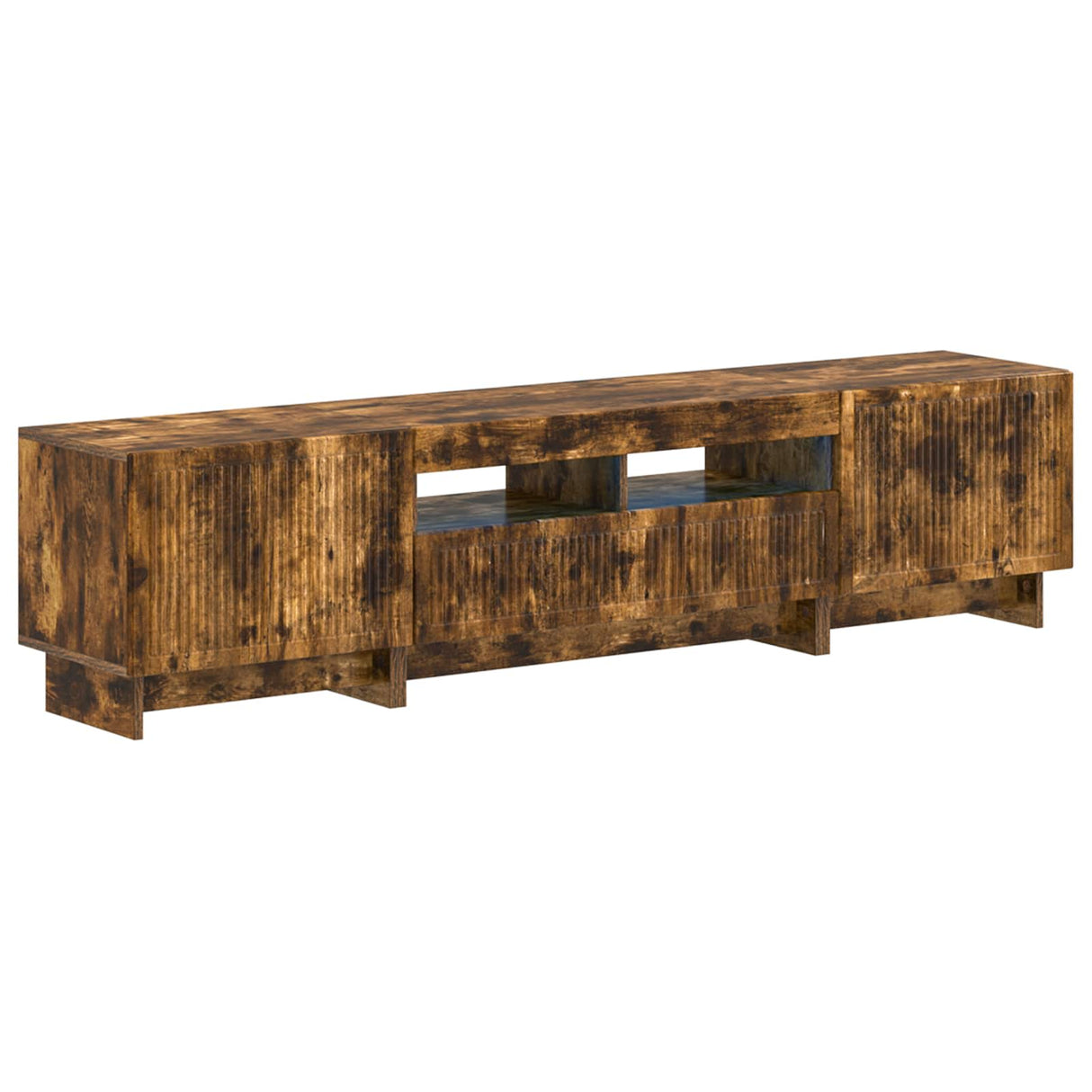 vidaXL 5-delige LED TV-kast Zwart Bewerkt hout