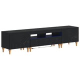 vidaXL 3-delige LED TV-kast Zwart Bewerkt hout