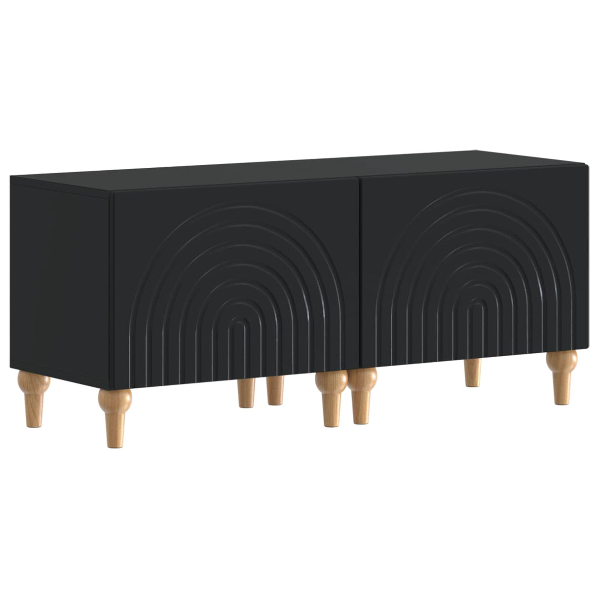 vidaXL 3-delige LED TV-kast Zwart Bewerkt hout